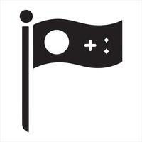 Flag icon silhouette white background vector