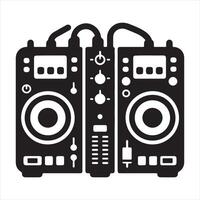 Dj mixer icon silhouette on white background vector