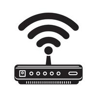 Wifi router icon silhouette on white background vector