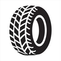 Tire icon silhouette white background vector