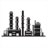 Refinery icon silhouette white background vector