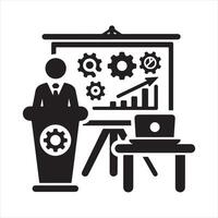 Presentation icon silhouette on white background vector