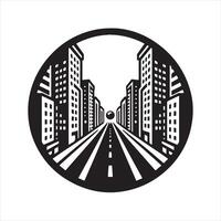 Perspective icon silhouette on white background vector