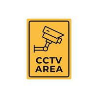 cctv line icon with rectangular line on yellow background vector