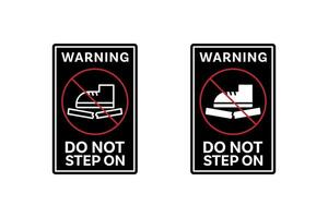 do not step on icon on black color vector