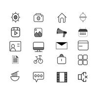 illustration of a collection of icons such as icon brightness, camera, picture, , and other icons. vector