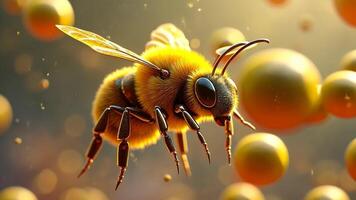 A Close-Up View of a Honeybee in Flight video