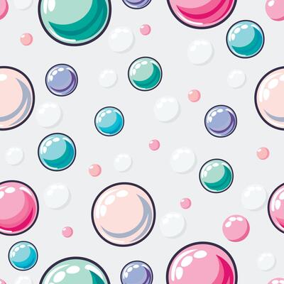 seamless pattern with colorful glossy bubbles