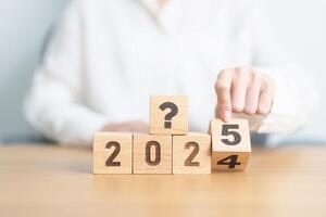 2024 to 2025 New year with questions mark. FAQ, frequency asked questions, Answer, Q and A, Information, Communication and interrogation Concepts photo