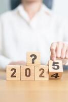2024 to 2025 New year with questions mark. FAQ, frequency asked questions, Answer, Q and A, Information, Communication and interrogation Concepts photo