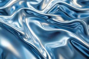 Liquid metallic silver surface forming abstract shapes background photo