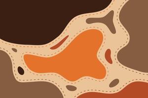 Wave style fluid background design with lumo color flat style. Curve liquid backdrop design with brown theme. vector
