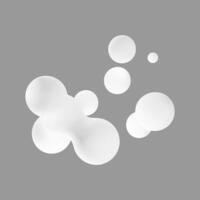 3d liquid blob. Abstract organic fluid bubble shape. Soft lava lamp graphic in white color. Round molecular metaball element splash paint. Floating bounce geometry render for modern creative banner.. vector