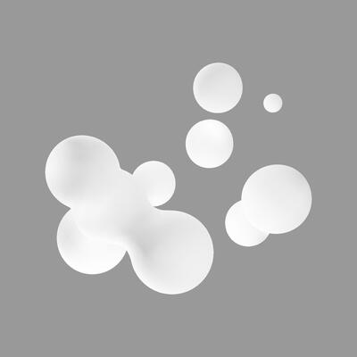 3d liquid blob. Abstract organic fluid bubble shape. Soft lava lamp graphic in white color. Round molecular metaball element splash paint. Floating bounce geometry render for modern creative banner..