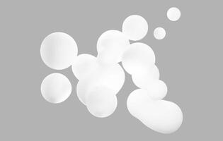 3d liquid blob on background. Abstract organic shape with soft fluid splash design. Geometric white metaball art element. FLoating y2k particle geometry on minimal render. Modern form illustration. vector