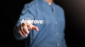 Business Agreements and Approvals ,business contract signing ,Confirmation of contract documents or warranty card ,employment project review ,Checklist with checkmarks and checkboxes ,Assessment photo