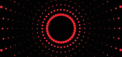 A red circle with dots on a black background vector