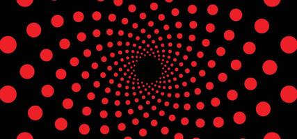 A red and black spiral with dots on it vector