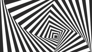A black and white optical illusion with a black and white striped pattern vector