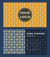 Set of business cards with abstract pattern. Double sided corporate card template vector