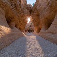 Sunburst through the canyon walls photo