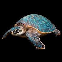 Vibrant sea turtle with intricate shell patterns photo