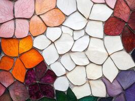 Colorful mosaic of autumn leaves photo