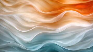 Flowing waves of warm and cool colors photo