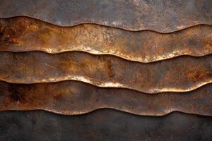 Textured metal surface with wavy patterns photo