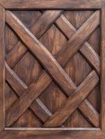 Intricate wooden pattern with intersecting beams photo