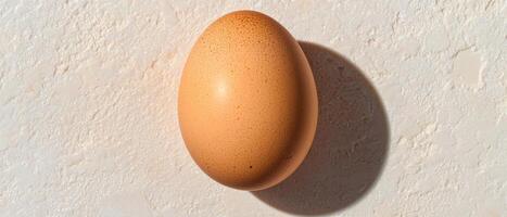 Close up of a brown chicken egg on a white background photo