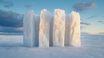 Majestic ice formations in a frozen landscape photo