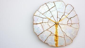 abstract broken glass clock design photo