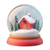 Christmas Snow globe 3D icon cartoon round edges isolate on transparent background png