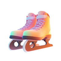 Ice skates 3D icon cartoon smooth soft light isolate on transparent background png