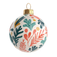Bauble with christmas pattern 3D icon cartoon round edges isolate on transparent background png