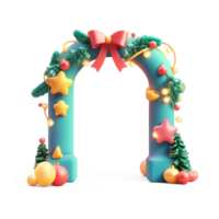 christmas arch holiday theme 3D icon cartoon smooth soft light isolate on transparent background png
