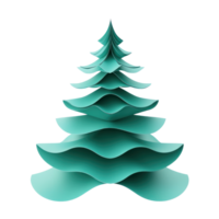 Christmas tree made of paper style 3D icon cartoon minimalist isolate on transparent background png