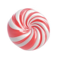 Peppermint swirl candy 3D icon isolate on transparent background png