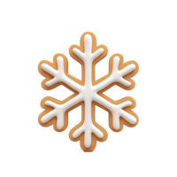 Gingerbread snowflake 3D icon cartoon smooth soft light isolate on transparent background png