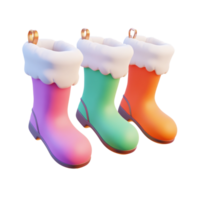 Christmas Stockings 3D icon cartoon smooth soft light isolate on transparent background png