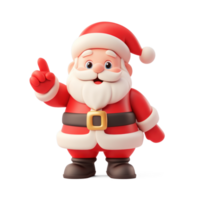 Santa Claus presenting something 3D icon cartoon smooth soft light isolate on transparent background png