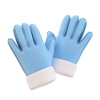 A pair of winter gloves 3D icon cartoon smooth soft light isolate on transparent background png