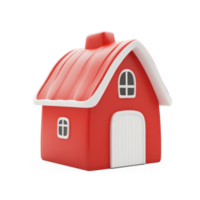 Red barn 3D icon isolate on transparent background png
