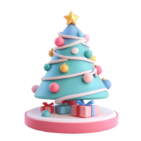 Creative Christmas tree 3d 3D icon cartoon minimalist isolate on transparent background png