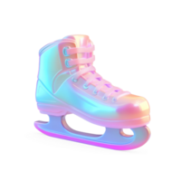 Ice skates 3D icon cartoon smooth soft light isolate on transparent background png