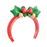 christmas headband 3D icon cartoon smooth soft light isolate on transparent background png