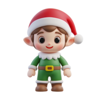Christmas elf 3D icon cartoon smooth soft light isolate on transparent background png
