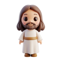 Jesus 3D icon cartoon smooth soft light isolate on transparent background png