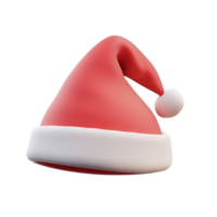 Red Santa Claus hat 3D icon cartoon smooth soft light isolate on transparent background png